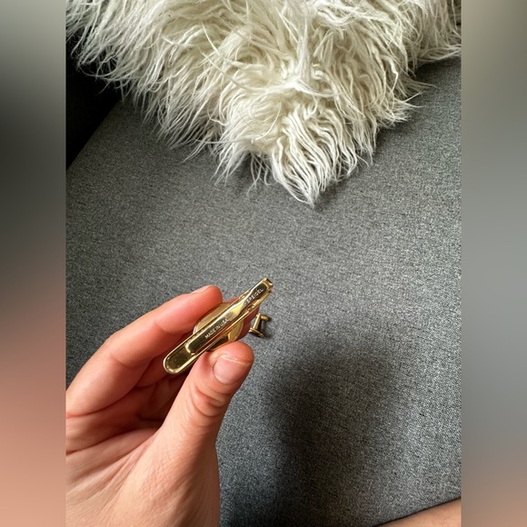 Vintage Men's Gold Plated Red Glow SPEIDEL Cuff-links Cufflinks and Tie Clip Set - Picture 6 of 9